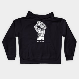 Black Lives Matter Victims White Text Kids Hoodie